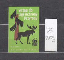 Poland Polish Vintage Deer, Moose, Matchbox Label, Match Label, Match Sticker (ds803) - Zündholzschachteletiketten