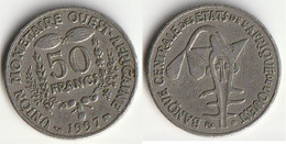 Piece 50 Francs CFA 1997 Afrique De L'Ouest Origine Cote D'Ivoire - Elfenbeinküste