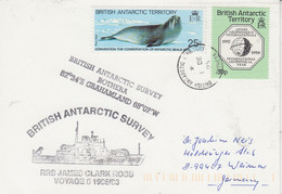 British Antarctic Territory (BAT)  Ca RRS James Clark Ross  Card Ca Rothera  1 DE 1995 (AT189) - Brieven En Documenten