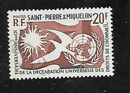 TIMBRE OBLITERE DE SAINT PIERRE ET MIQUELON DE 1958 N° YVERT 358 - Oblitérés