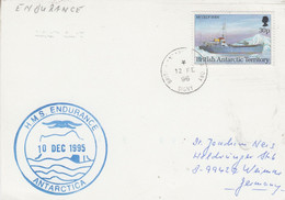 British Antarctic Territory (BAT)  Ca HMS Endurance Card Ca Signy 12 FE 1996 (AT190) - Covers & Documents