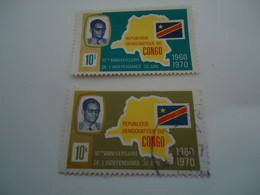 CONGO  USED  MNH  STAMPS 2  FLAGS - Andere & Zonder Classificatie