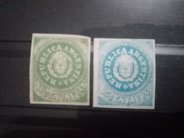 ARGENTINE. 1862. ARMOIRIES N° 6c Et 7d NEUFS . COPIES. - Unused Stamps