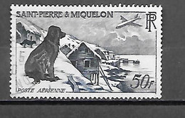 TIMBRE OBLITERE DE SAINT PIERRE ET MIQUELON DE 1957 N° YVERT PA 24 - Usati