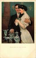 PC ARTIST SIGNED, CLARANCE UNDERWOOD, THEIR LOVE, Vintage Postcard (b45057) - Underwood, Clarence F.