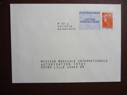 Postreponse Lettre Prioritaire 20g Mission Médicale Internationale N° Agrément 08P327 - PAP: Antwort/Beaujard