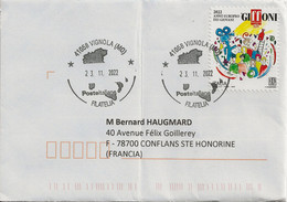 Timbre Seul Sur Lettre Giffoni, Anno Europeo Dei Giovani, Tarif B Zona 1, Oblitération De Vignola Du 23/11/2022 - 2021-...: Poststempel