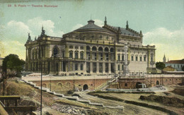 Brazil, SÃO PAULO, Theatro Municipal, Theatre (1910s) Postcard - Manaus