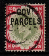 0282- GREAT BRITAIN -1902 - SC#: O43 - 1Sh - USED - "GOVT PARCELS" OVPTD - SCV: $ 100.00 - Dienstzegels