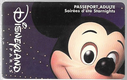 PASS-DISNEYLAND-STARNIGHTS-ADULTE- V°SPEOS-S069617-Valide 1JR Apres18H-Valide Apres 18H-TBE -RARE - Passeports Disney
