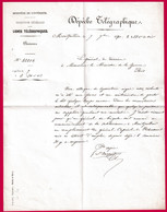 GUERRE 1870 TELEGRAMME MONTPELLIER HERAULT GENERAL GARDE IMPERIALE POUR MINISTRE DE  GUERRE PARIS 7.7.1870 LETTRE COVER - Oorlog 1870