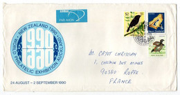 Nouvelle-Zélande-lettre De AUCKLAND  Pour Roppe-90 ( France)-timbres (oiseaux) Sur Lettre..beau Cachet + Vignette Au Dos - Storia Postale