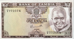 Zambia 1 Kwacha, P-19b (1976) - UNC - Zambie