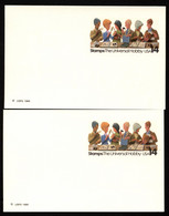 UX110 UPSS S127a 2 Postal Cards VARIANTS OF FLUORESCENCE Mint 1986 - 1981-00