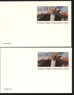 UX111 UPSS S128 2 Postal Cards VARIANTS OF FLUORESCENCE Mint 1986 - 1981-00