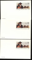 UX112 UPSS S129 3 Postal Cards VARIANTS OF FLUORESCENCE Mint 1986 - 1981-00