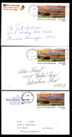 USA UX120b 3 Postal Cards Meridian MS+Columbus OH+Reno NV 1988-90 - 1981-00