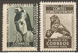LOTE 2112B  //  (C060) FRANQUICIAS   - EDIFIL Nº:20 Y 22 - Revenue Stamps