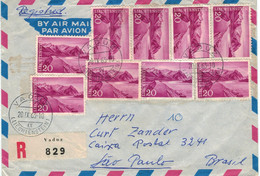 Vaduz 1963 Reko > Zander Sao Paolo MeF 9x - Briefe U. Dokumente