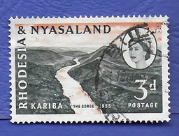 RHODÉSIE, NYASALAND 1955, KARIBA THE GORGE, TIMBRE OBLITÉRÉ - Rhodesia & Nyasaland (1954-1963)