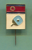 Table Tennis Tischtennis Ping Pong - North Korea Federation, Vintage Pin  Badge Abzeichen - Table Tennis