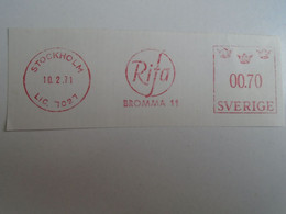 D191854  Sweden Sverige   RIFA  -Stockholm   1971  - 00.70 K - RED METER  FREISTEMPEL  EMA - Viñetas De Franqueo [ATM]