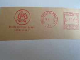 D191858  BELGIUM  - MBLD - Bruxelles 1971   - 11.00 FR  RED METER  FREISTEMPEL  EMA - 1960-79