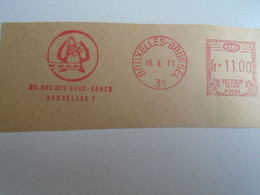 D191858  BELGIUM  - MBLD - Bruxelles 1971   - 11.00 FR  RED METER  FREISTEMPEL  EMA - 1960-1979