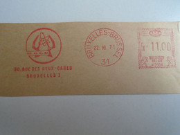 D191860  BELGIUM  - MBLD - Bruxelles 1971   - 11.00 FR  RED METER  FREISTEMPEL  EMA - 1960-79