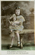 Enfant Fillette Et Sa Poupée * Carte Photo * Poupées Doll Dolls Jeu Jeux Jouet Jouets - Games & Toys