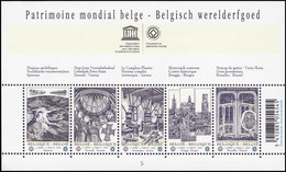 BL168**(3893/3897) - Patrimoine Mondial Belge/Toerisme: Belgisch Werelderfgoed/Tourismus: Belgisches Welterbe - MONDE - 2002-… (€)