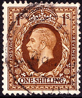 GREAT BRITAIN 1936 KGV 1/- Bistre Brown SG449 Used - Used Stamps