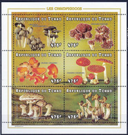 République Du Tchad  Feuillet De 6 Timbres Neufs  **  1998 Champignons, Mushroom, Pilze - Champignons