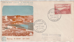 ALGERIE FDC Yvert PA 14 Barrage De Beni Bandel Tlemcen 29/6/1957 - FDC