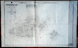 GUERNSEY. HERM And SARK- ISLANDS  Grande Carte Marin SURVEYED BY COMMANDER F.W. SIDNEY 1961 - 71 X 116 Cm. - Nautical Charts