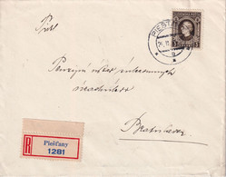 SLOVAQUIE LETTRE RECOMMANDE DE PIEST'ANY SANS CACHET D'ARRIVEE - Briefe U. Dokumente