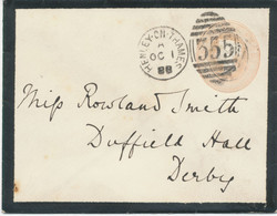 GB 1888, QV 1d Pink Stamped To Order Postal Stationery Envelope – Unusual Mourning Cover „Greenlands, Henley-on-Thames" - Postwaardestukken