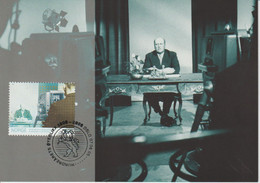 Norway Maximum Card Mi 1538 Great Moments In The Past 100 Years - King Olav V Starts Norwegian TV (1960) - 2005 - Maximum Cards & Covers