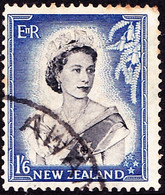 NEW ZEALAND 1954 QEII 1s/6d Black & Bright Blue SG733 FU - Used Stamps