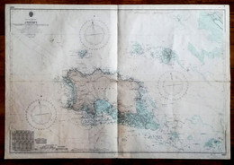 JERSEY   Grande Carte Marine  75 X 106 Cm.1/50 000 - Nautical Charts