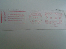 D191895 Suisse Switzerland  CERBERUS The Electronic Fire Nose Männedorf 1970 - 0050R -RED METER  FREISTEMPEL  EMA - Affranchissements Mécaniques