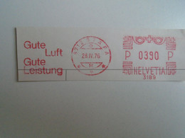 D191896  Suisse Switzerland  Gute Luft Gute Leistung -8712 Stäfa 1976 - 0390R -RED METER  FREISTEMPEL  EMA - Postage Meters