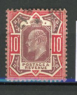 GB -1902 Yv. N° 116 SG N° 311  (o)  10 D  Rouge Et Violet-brun  Cote 65  Euro Ou  £ 60  TBE  2 Scans - Used Stamps