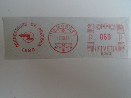 D191900  Suisse Switzerland  LEMO Connecteurs  1110 MORGES 1971 - 060R -RED METER  FREISTEMPEL  EMA - Postage Meters