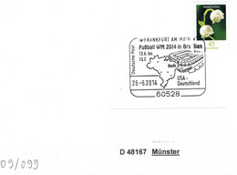 Deutschland Sonderstempel Frankfurt / Main - Fußball WM 2014 Brasilien - Spiel D. Gegen USA, Stadion - 2014 – Brasile