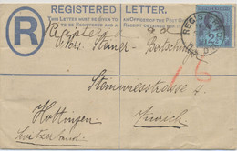 GB 1891, QV 2d (5 Dot Florets) Superb Used Provisional Postal Stationery Registered Envelope Uprated With Jubilee 2½d - Postwaardestukken