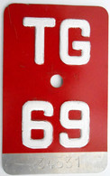 Velonummer Thurgau TG 69 - Plaques D'immatriculation