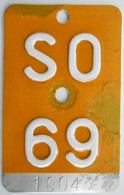 Velonummer Mofanummer Solothurn SO 69, Erste Kleine Töfflinummer SO ! - Plaques D'immatriculation