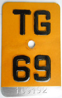 Velonummer Mofanummer Thurgau TG 69, Erste Kleine Töfflinummer TG ! - Number Plates