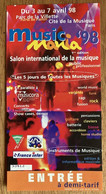 Ticket "Music Mania 98" - Paris La Vilette - Biglietti Per Concerti